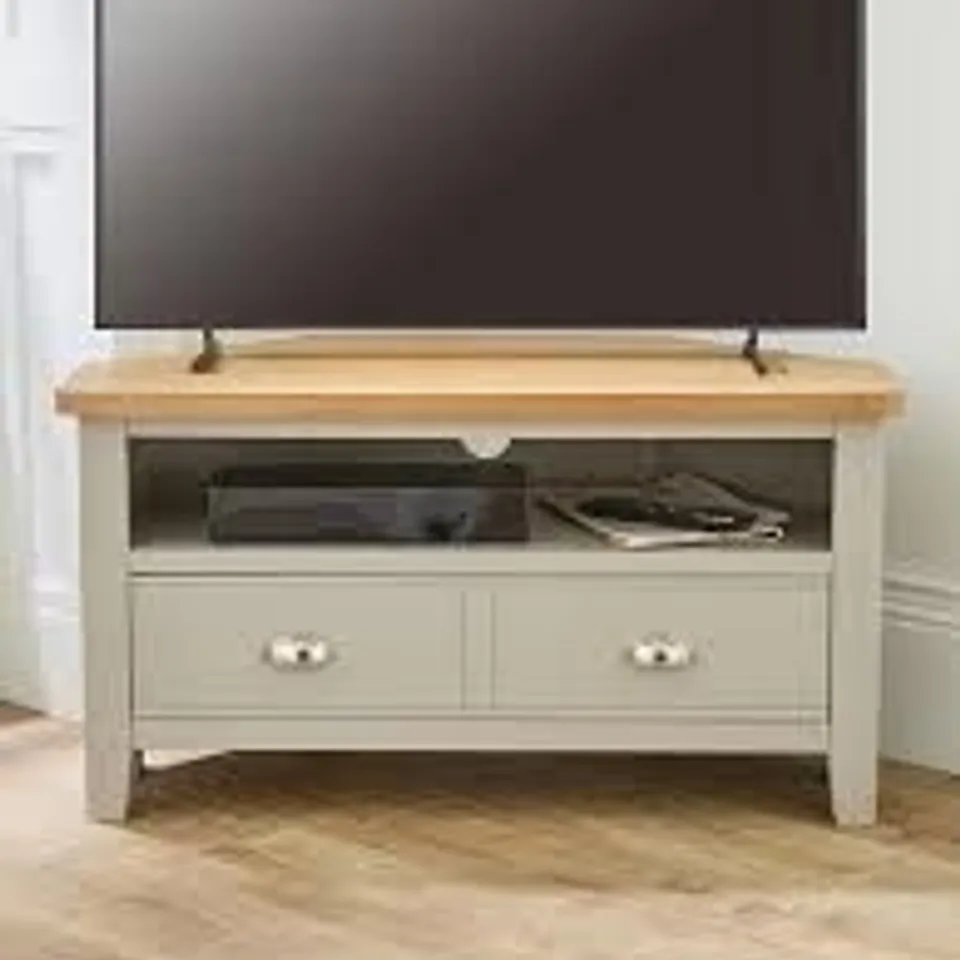 VERY HOME MALONE READY ASSEMBLED CORNER TV UNIT - FITS UP TO 42 INCH TV - CONTAINS SOLID WOOD