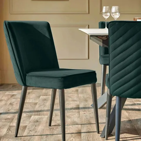 BOXED DANETTI SERENA DARK GREEN VELVET DINING CHAIR