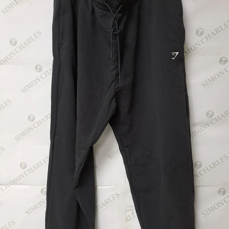 GYMSHARK BLACK JOGGER TROUSERS - LARGE