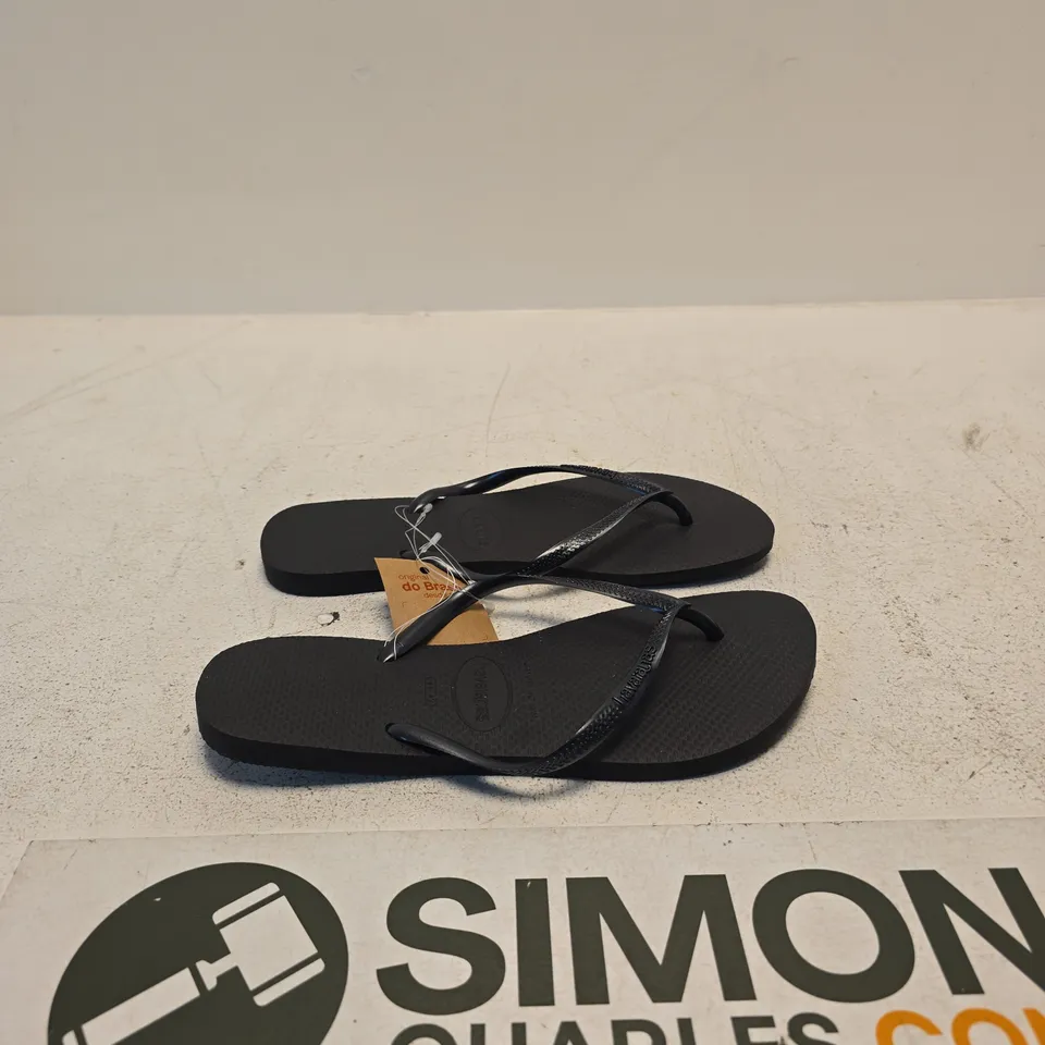 HAVAIANAS FLIP FLOPS – BLACK, (EU 43-44) 