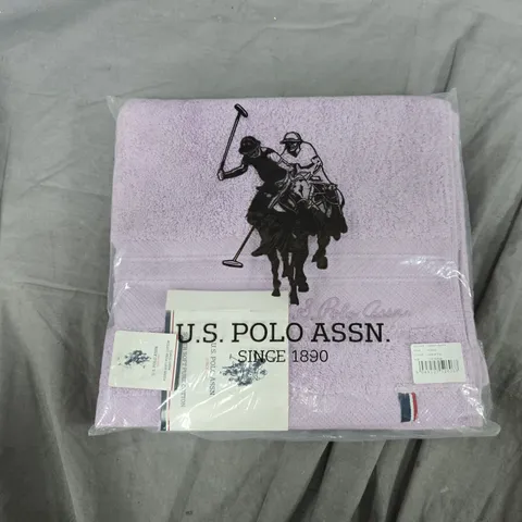BAGGED U.S. POLO ASSN SUPER SOFT PURE COTTON HAND TOWEL IN LAVENDER