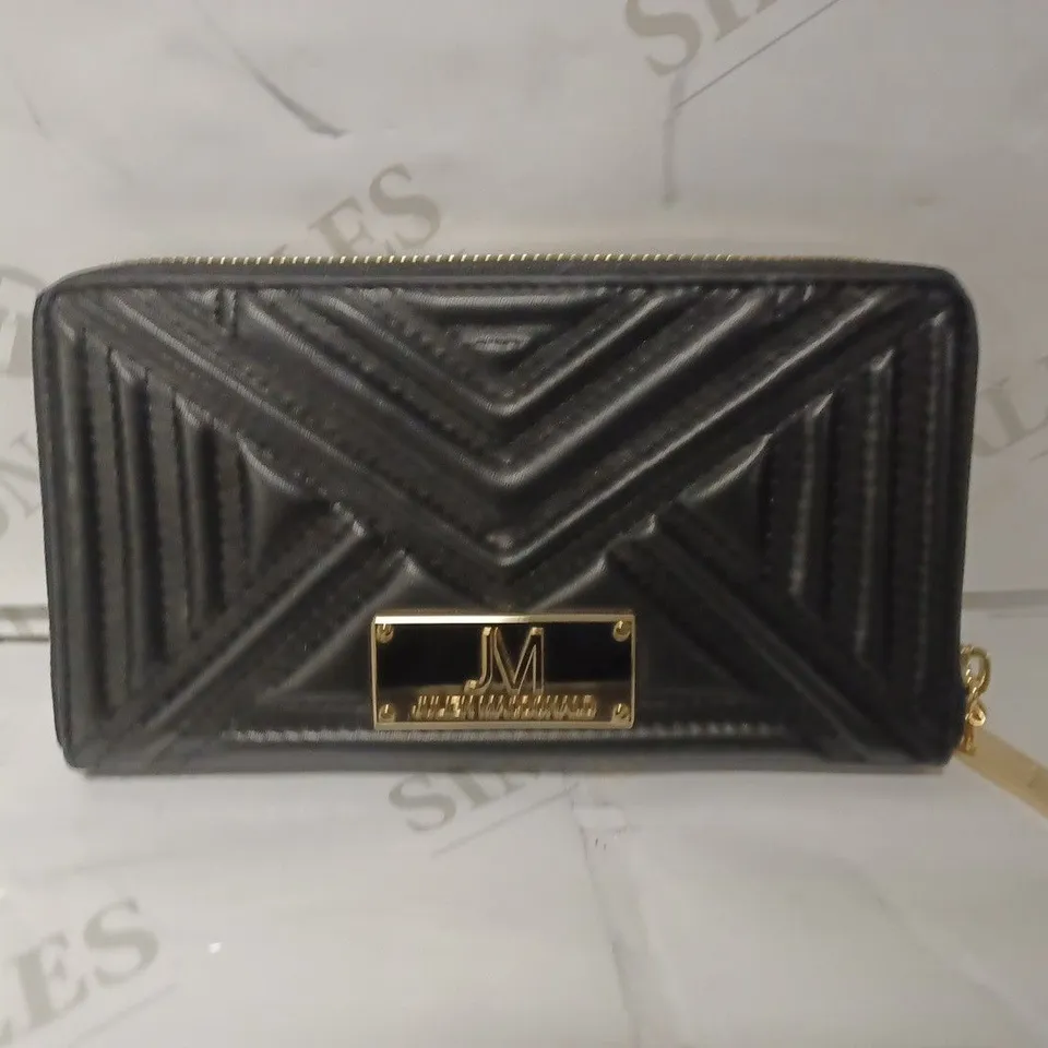 JULIEN MACDONALD LEATHER EFFECT PURSE IN BLACK