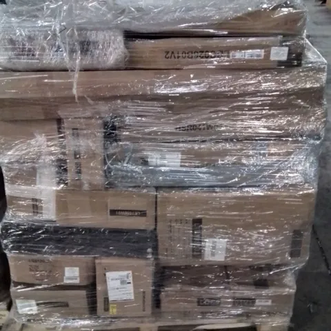 PALLET CONTAINING VARIOUS ASSORTED BOXED ITEMS TO INCLUDE: OTTOMAN BENCH, CORNER WALL BRACKETS, BOXED FURNITURE, PEDAL BIN ECT.