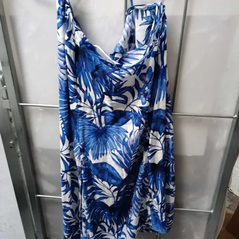WOMEN'S SUNDRESS – BLUE TROPICAL PRINT UK 16