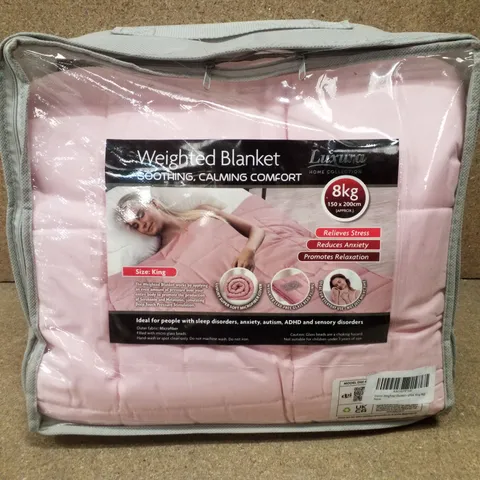 BRAND NEW LUXURA 8KG KING 150×200CM WEIGHTED BLANKET - PINK