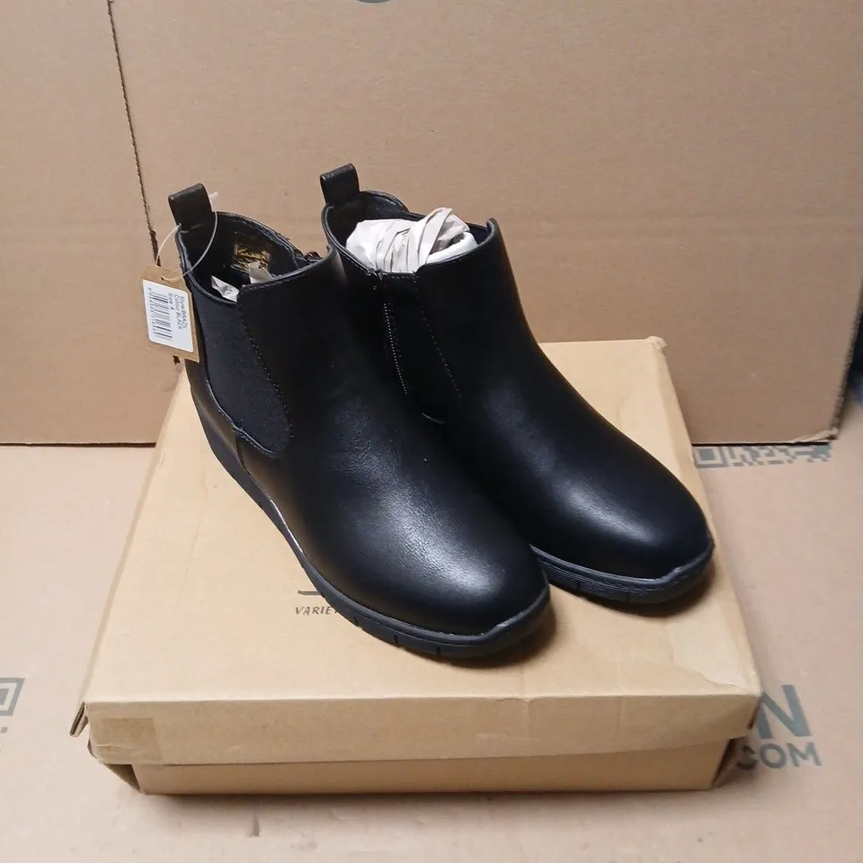 JO & JOE BRAZIL BLACK ANKLE BOOTS, UK 4