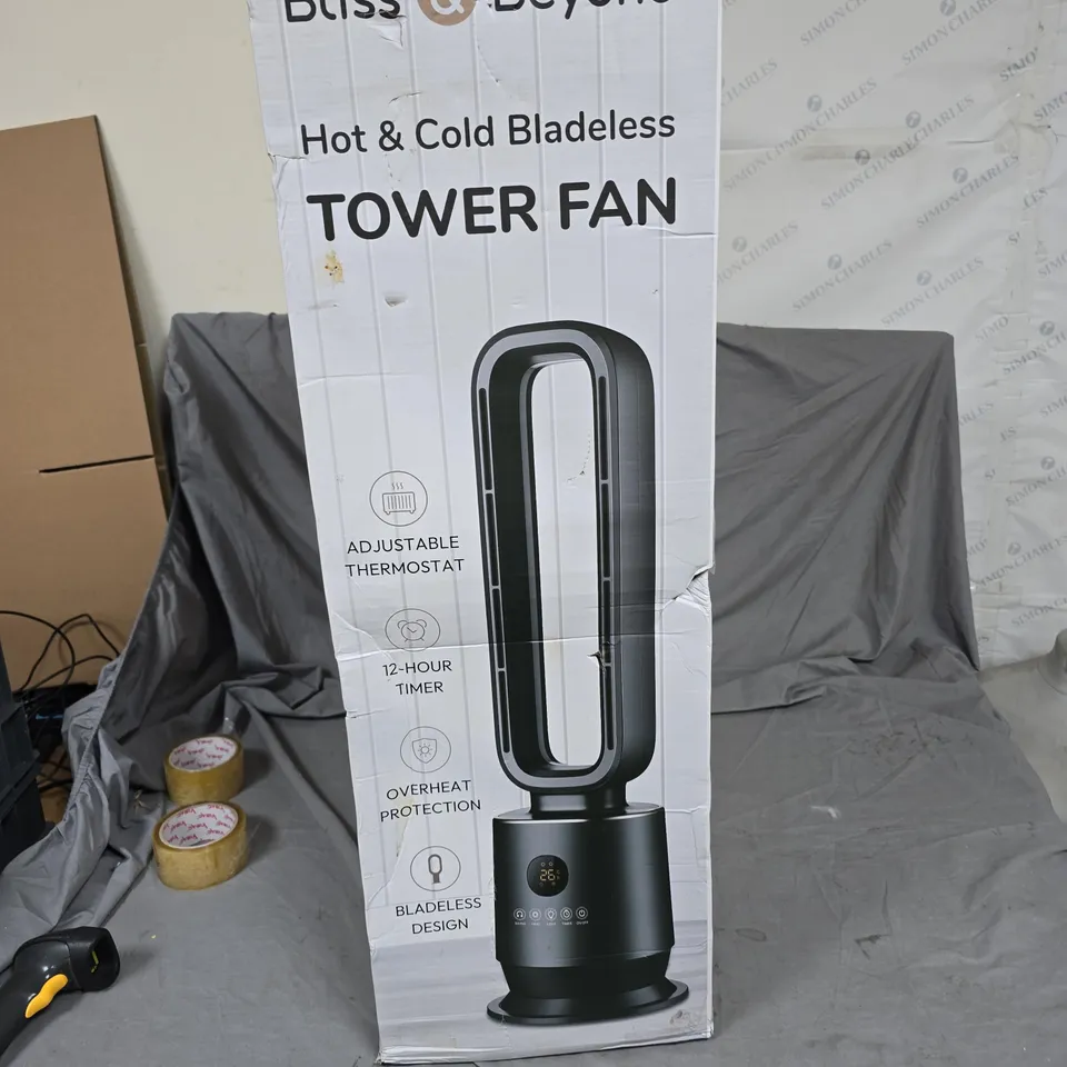 BLISS & BEYOND HOT & COLD BLADE-LESS TOWER FAN – BOXED