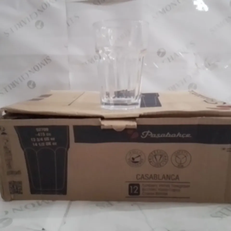 BOXED PASABAHCE CASABLANCA TUMBLERS APPROXIMATELY 12