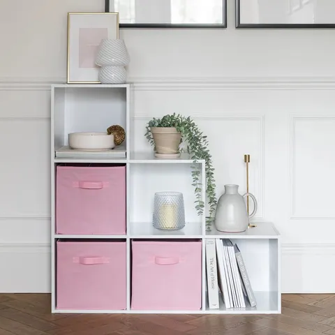 BOXED NORTHVILLE 91CM H X 91CM W CUBE BOOKCASE - WHITE