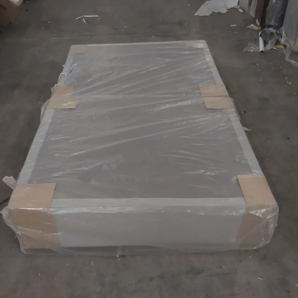 BAGGED 4FT SMALL DOUBLE DIVAN BASE - LIGHT GREY FABRIC (2 ITEMS)