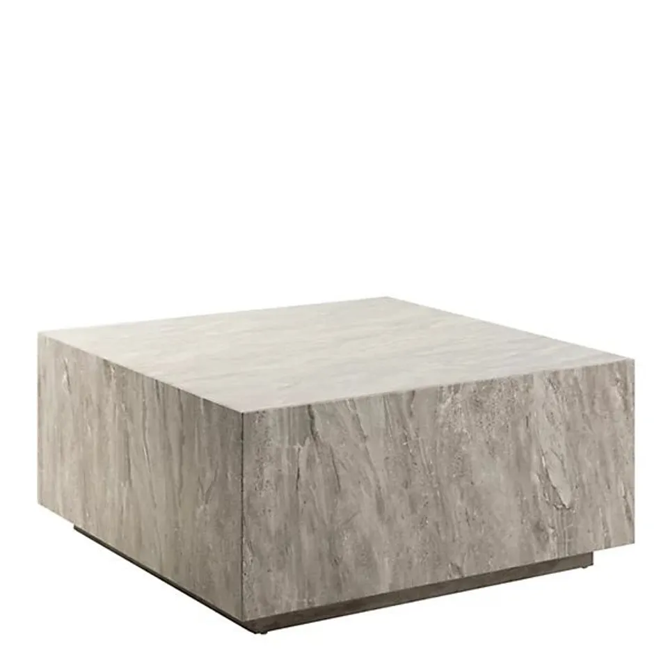 BOXED DICE SQUARE COFFEE TABLE IN GREY MARBLE 90X90X42CM