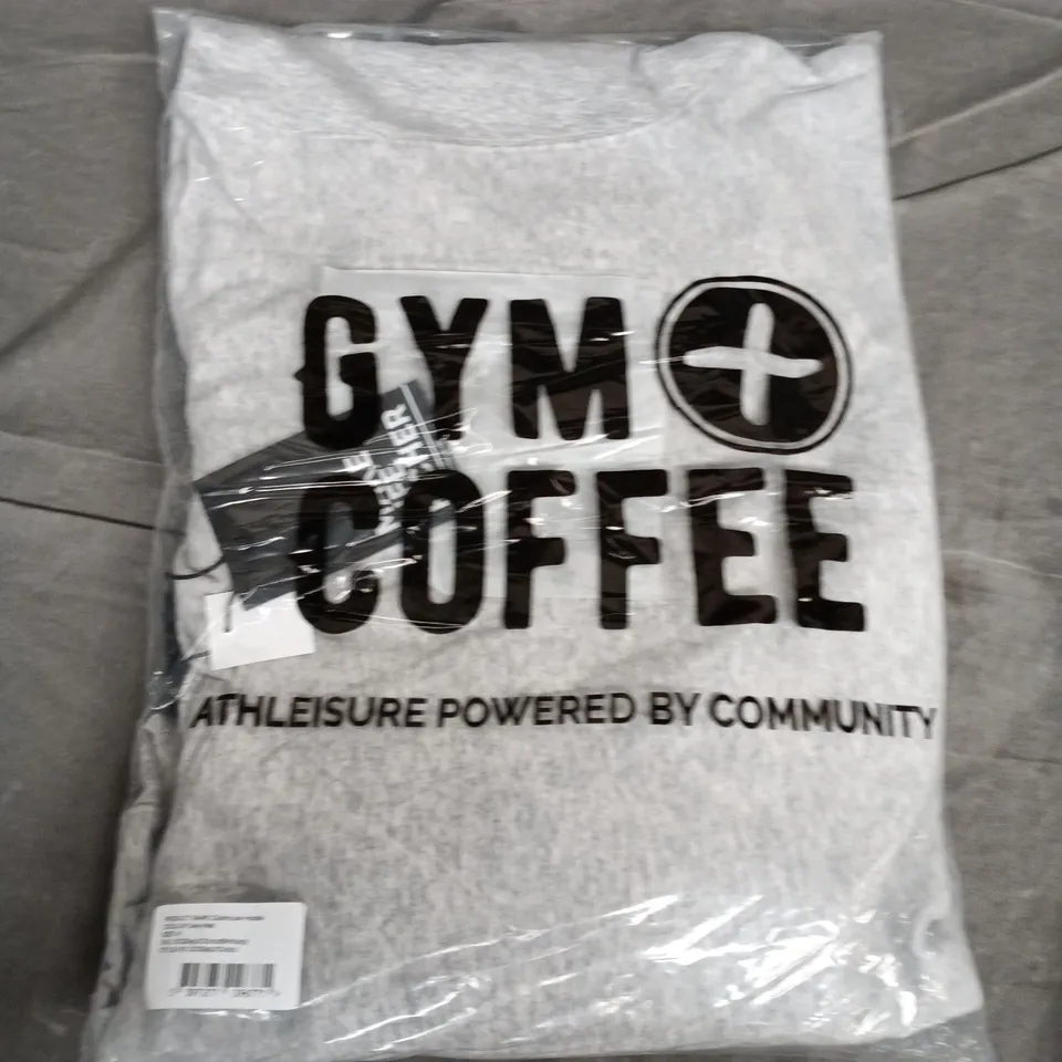 BAGGED GYM + COFFEE CLUBHOUSE HOODIE – GREY MARL – UK SIZE M (SKU GCCS25UCO10101)