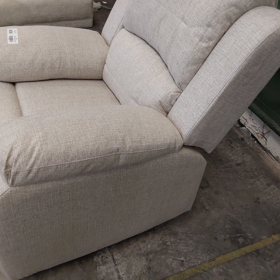 DESIGNER MANUAL RECLINING ROCKING EASY CHAIR BEIGE FABRIC 