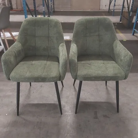 PAIR OF DESIGNER UPHOLSTERED DINING CHAIRS