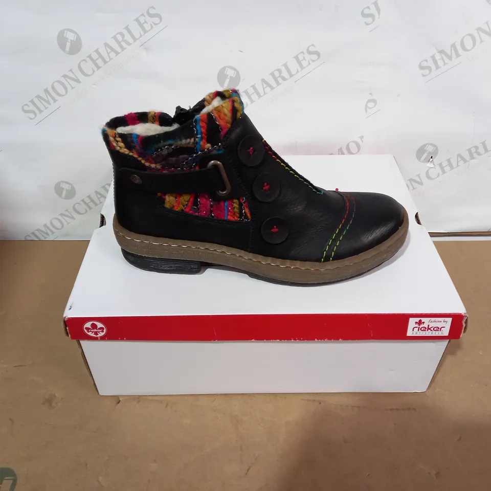 BOXED PAIR OF RIEKER BOOTS- SIZE 36