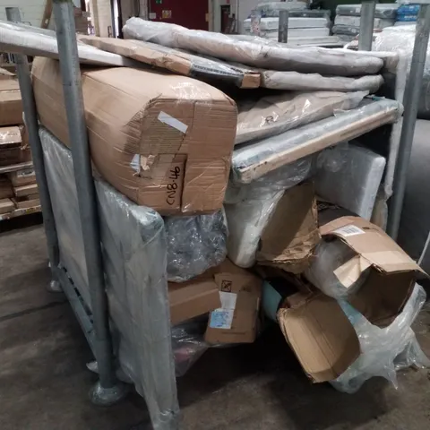 LOT OF ASSORTED BED PARTS INCLUDING MATTRESSES & HEADBOARDS