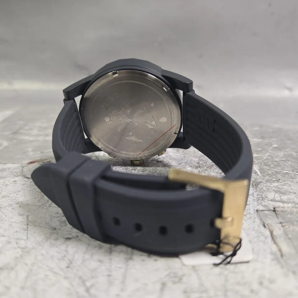 ARMANI EXCHANGE BLUE DIAL MEN'S SILICONE STRAP WATCH