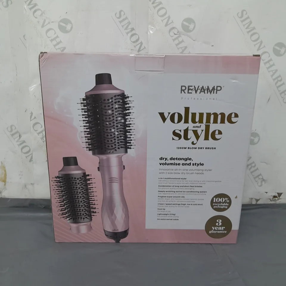 BOX OF 4 REVAMP VOLUME & STYLE 1200W BLOW DRY BRUSH 