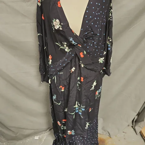 MONSOON TINA DRESS IN BLACK MULTI SIZE 22