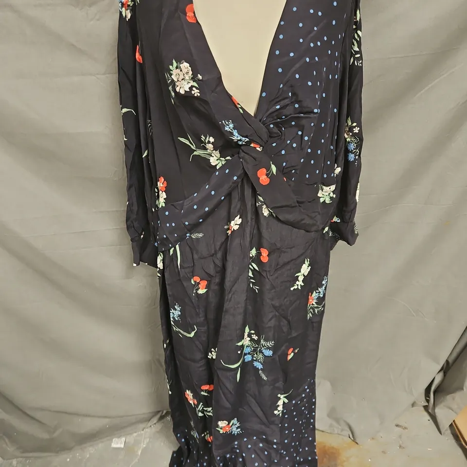MONSOON TINA DRESS IN BLACK MULTI SIZE 22