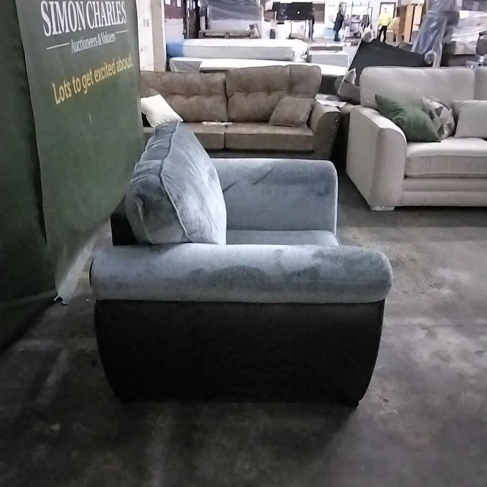 Quality designer fabric Upholstered Armchair grey 