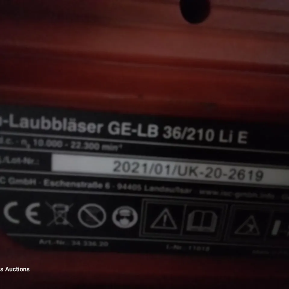 EINHELL CORDLESS LEAF BLOWER no battery or charger