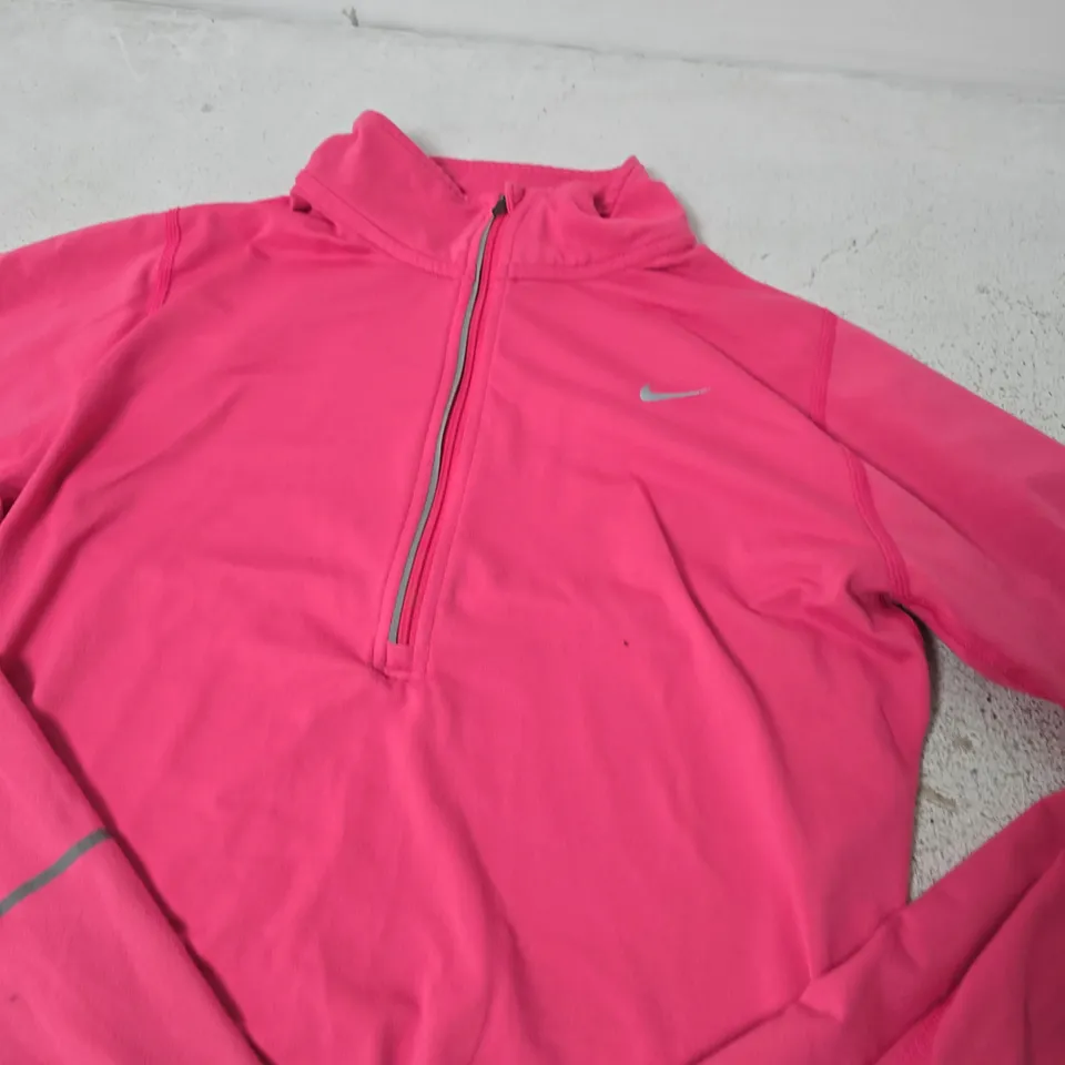 NIKE DRI-FIT PINK QUARTER-ZIP TRAINING TOP -SMALL