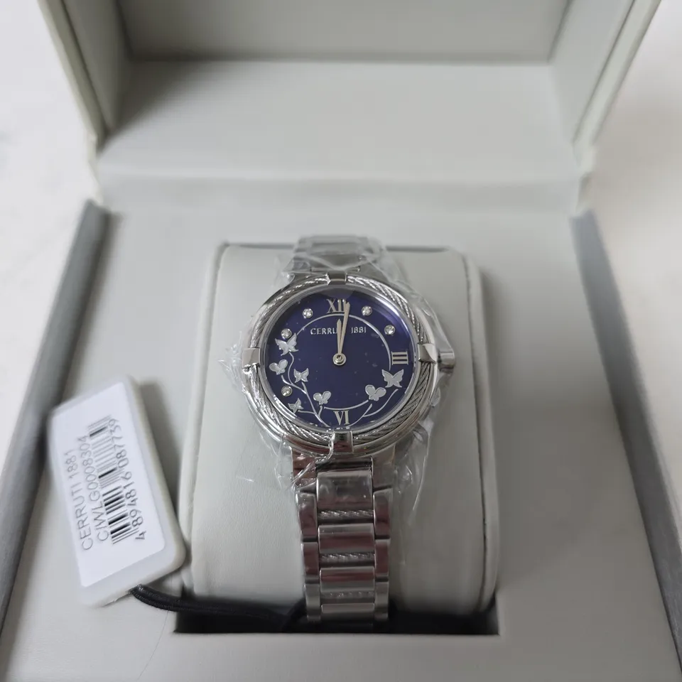 BOXED CERRUTI 1881 STAINLESS STEEL WRISTWATCH
