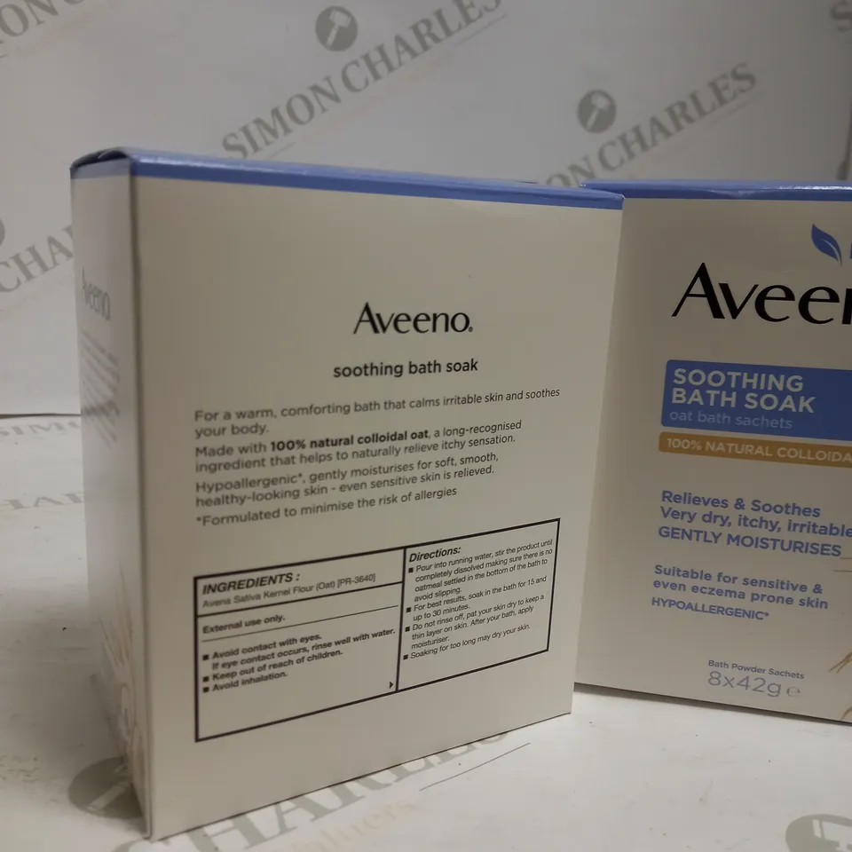 LOT OF TWO TO INCLUDE AVEENO SOOTHING BATH SOAK OAT SACHETS