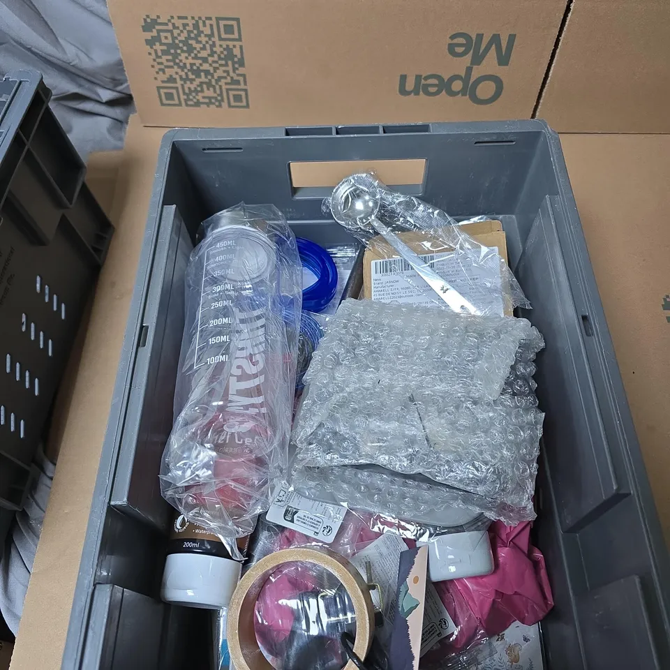 TOTE OF APPROXIMATELY 15 ASSORTED ITEMS TO INCLUDE: MILK FROTHER