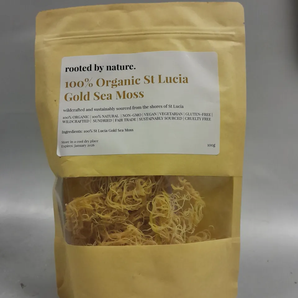 SEALED ROOTED BY NATURE 100% ORGANIC ST LUCIA GOLD SEA MOSS - 100G