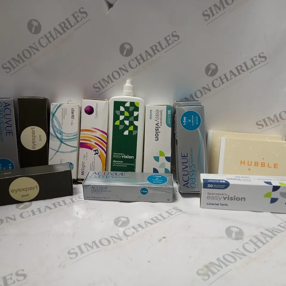 LOT OF HOUSEHOLD ITEMS TO INCLUDE HUBBLE DAILY LENSES , ETC