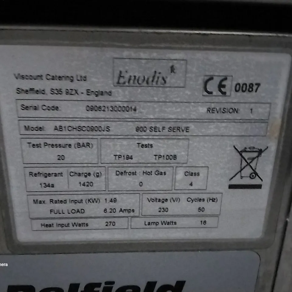 DELFIELD AB1CHSC0900JS DISPLAY FRIDGE 