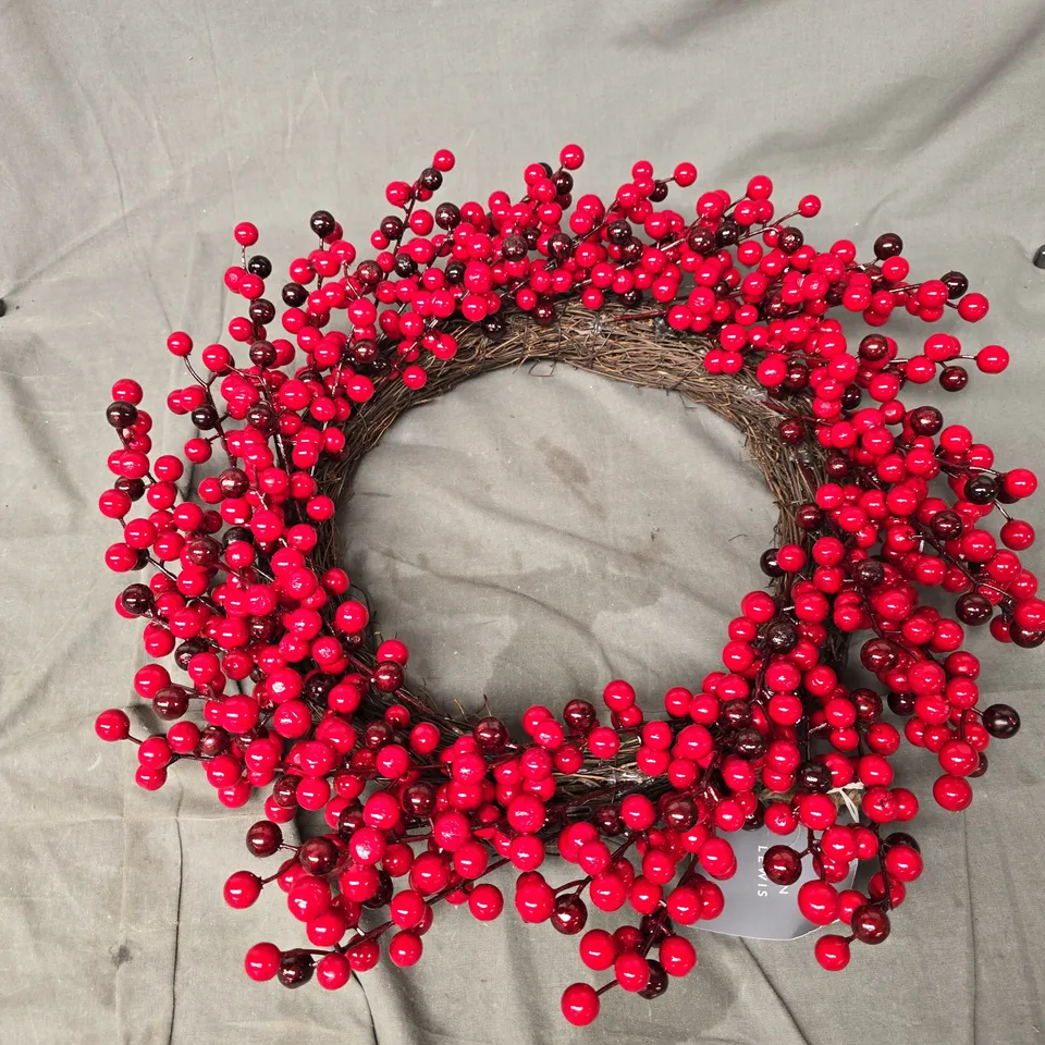 JOHN LEWIS 45CM RED BERRY WREATH