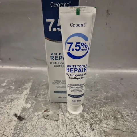 APPROXIMATELY 8 CROENT WHITE TOOTH REPAIR HYDROXYAPATITE TOOTHPASTE 120G PER TUBE
