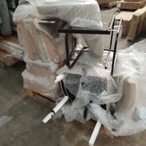 PALLET OF ASSORTED DINING CHAIRS AND DINING CHAIRS PARTS ETC