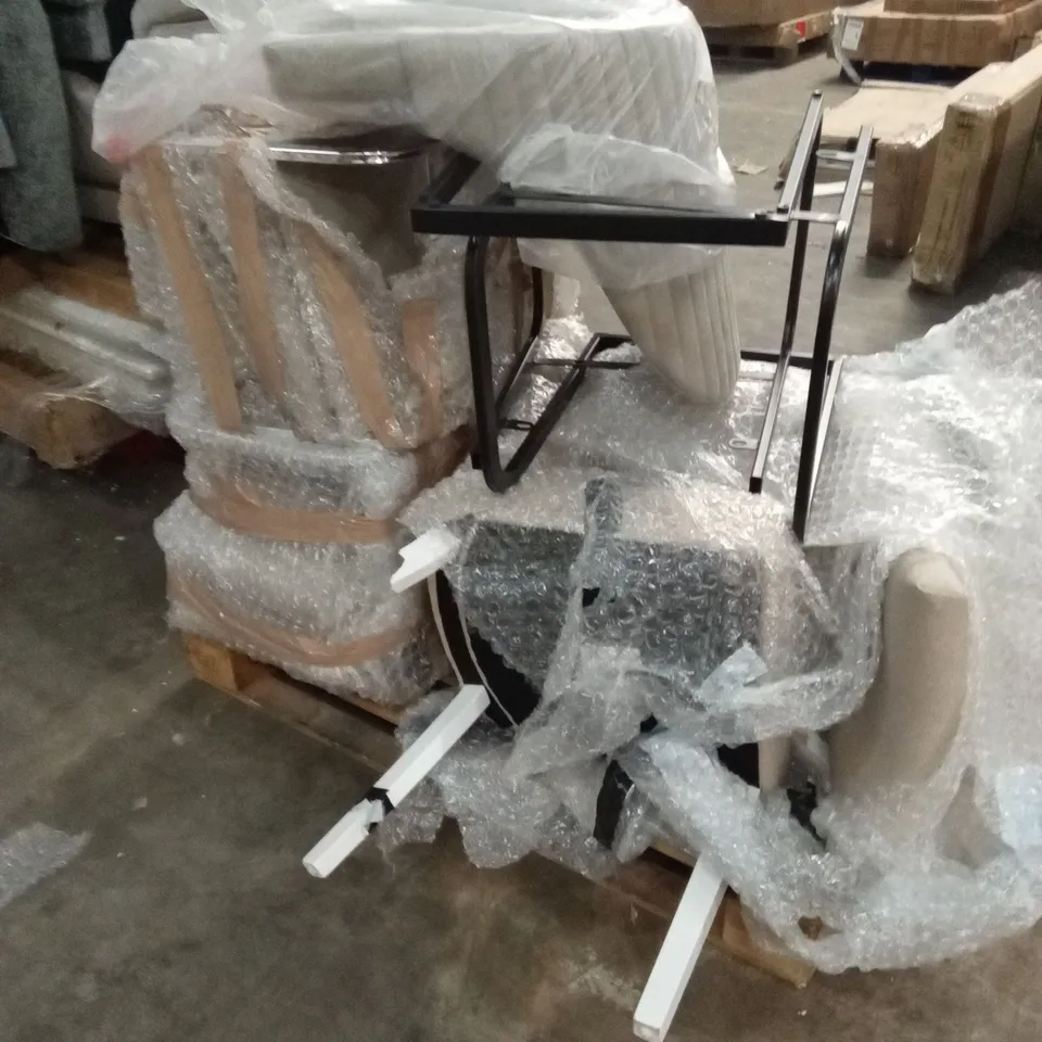 PALLET OF ASSORTED DINING CHAIRS AND DINING CHAIRS PARTS ETC