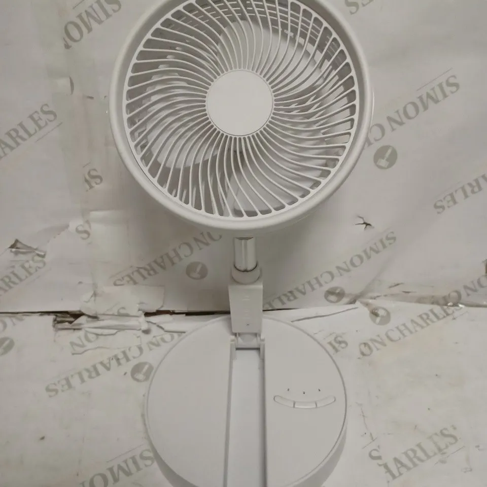 BELL & HOWELL ADJUSTABLE FOLDING RECHARGEABLE STAND FAN WHITE