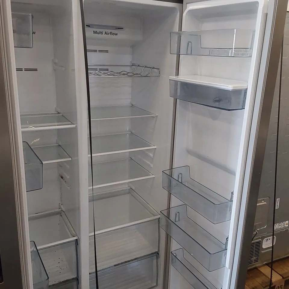 FRIDGEMASTER MS91547DFE NON-PLUMBED TOTAL NO FROST AMERICAN FRIDGE FREEZER SILVER E-RATED - UNPROCESSED RAW RETURN
