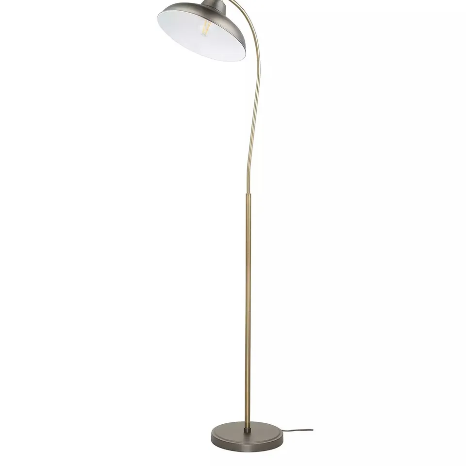 HEMSTONE FLOOR LAMP - PEWTER/ANTIQUE BRASS