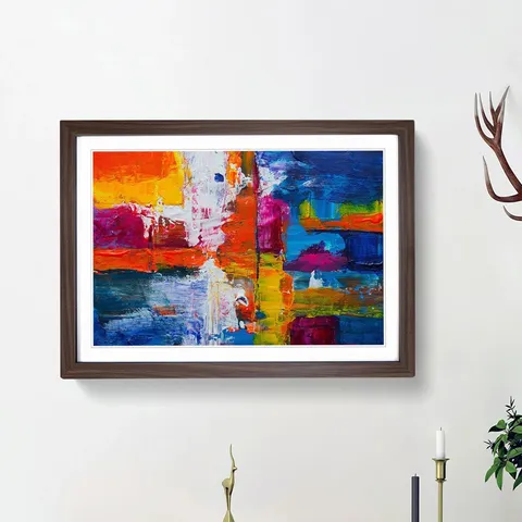 BOXED ABSTRACT VOL.443 BY S.JOHNSON - SINGLE PICTURE FRAME PAINTING 