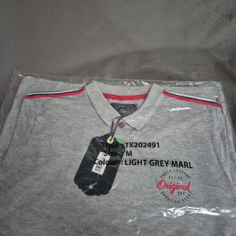 ORIGINAL TOKYO LAUNDRY POLO SHIRT – LIGHT GREY MARL, SIZE M (MEN'S)