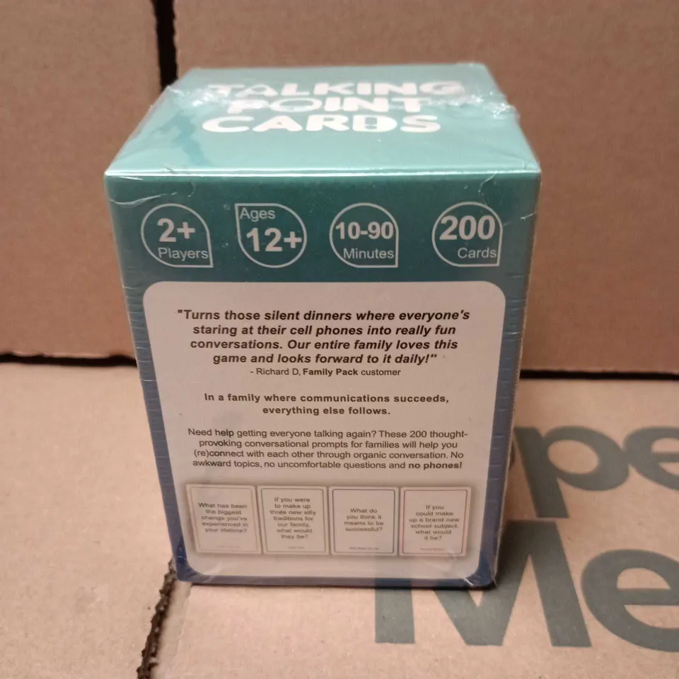 TALK POINTS FAMILY CONVERSATION CARDS – 200 CARDS, AGES 12+, 2+ PLAYERS 