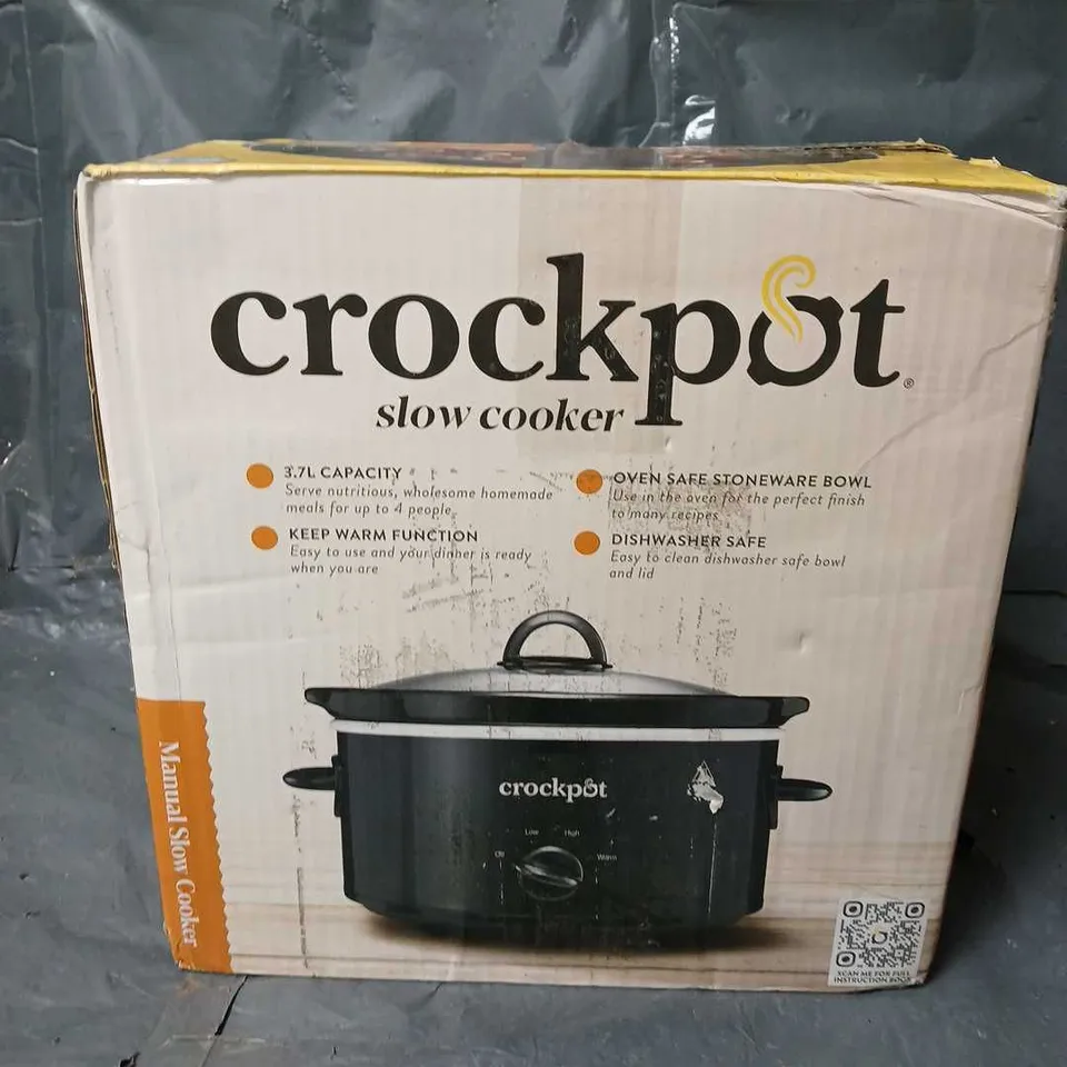 BOXED CROCKPOT MANUAL SLOW COOKER 3.7L