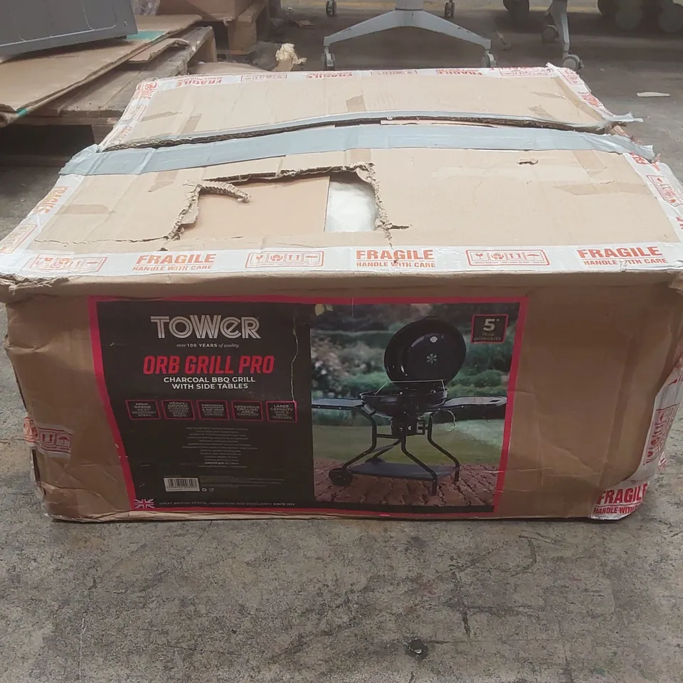 BOXED TOWER ORB GRILL PRO CHARCOAL BBQ GRILL WITH SIDE TABLES