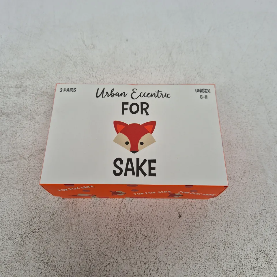 URBAN ECCENTRIC FOR FOX SAKE SOCKS – UNISEX UK 6-11, 3 PAIRS