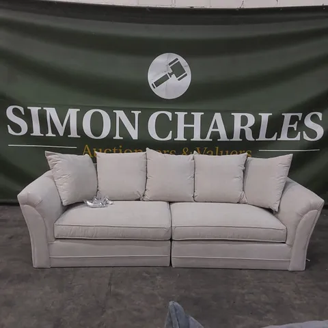 QUALITY DESIGNER DURY 4 SEATER FABRIC UPHOLSTERED SOFA