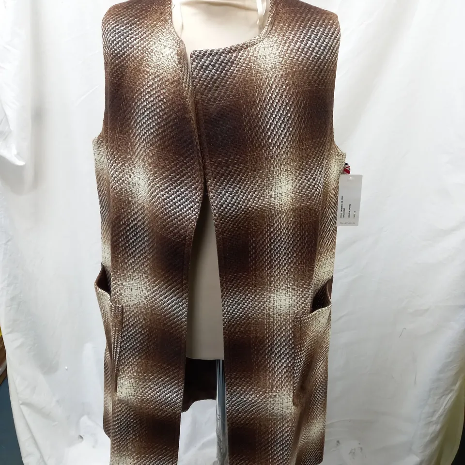 HELENA BERMAN LONGLINE WAISTCOAT IN BROWN - 12