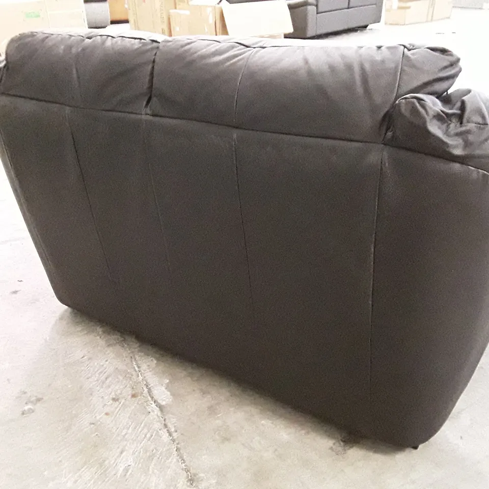 QUALITY DESIGNER NAPLES 2 SEATER SOFA - BLACK LEATHER