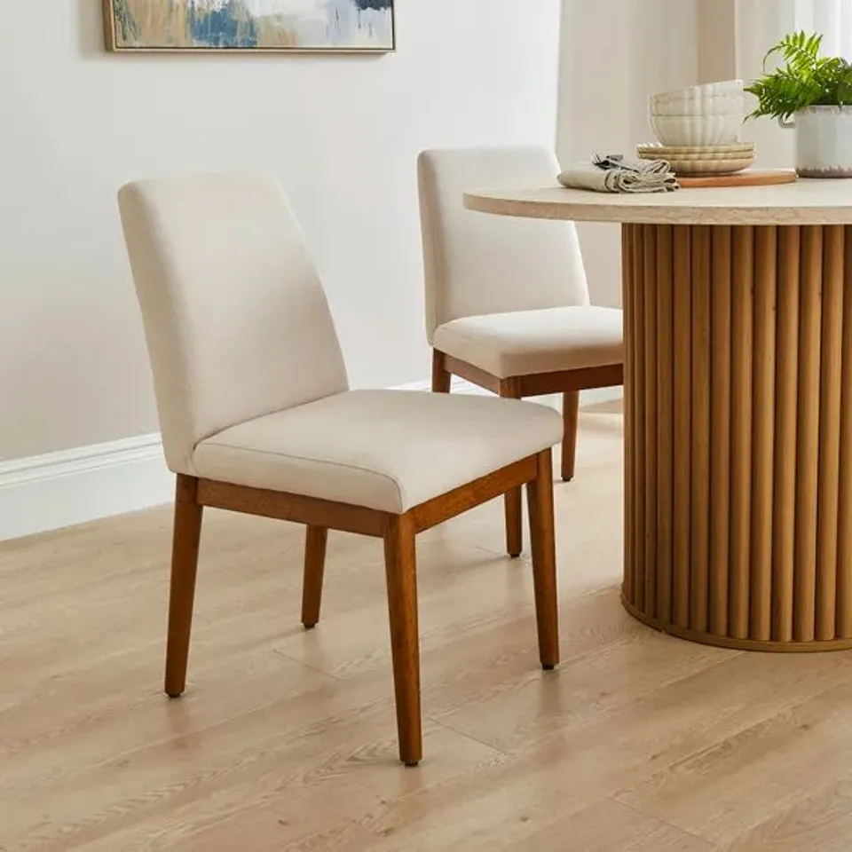 BOXED CASSIE SET OF 2 DINING CHAIRS, FABRIC - NATURAL (1 BOX)